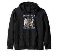 Pibble Dog Wash Clean My Belly Meme Divertente Felpa con Cappuccio