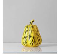 PIBM Kusama Yayoi per Arredamento Home Office Desktop,Arte Regalo Statue Figurina,Zucca DOT Resina Scultura,Moderno Statue-B 20.5x16cm(8x6inch)