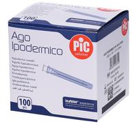 PIC Ago Ipodermico Monouso Gauge 22 1 1/4 - 100 Pezzi 100 pz Ago per i