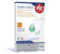 PIKDARE CEROTTO PIC SOFFIX MED IN TNT CON TAMPONE CENTRALE ASSORBENTE STERILE MONOUSO 15X8 CM ANTIBATTERICO 5 PEZZI
