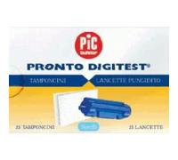 Lancette Pungidito Pic Digitest Gauge 28 25 Pezzi + 25 Tamponcini Assorbenti