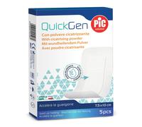 Pic QuickGen - Cerotto con Polvere Cicatrizzante 7.5x10cm, 5 pezzi