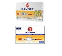 SIRINGA PER INSULINA PIC INSUMED 0,5 ML 100 UI AGO GAUGE 30 LUNGHEZZA 8 MM SENZA SPAZIO MORTO 3 SACCHETTI DA 10 PEZZI