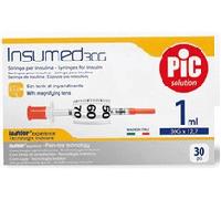 SIRINGA INSULINA PIC INSUMED 1 ML 100 UI AGO GAUGE 30 12,7 MM SENZA SPAZIO MORTO 30 PEZZI