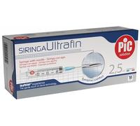 Pic Siringa Ultrafin - Siringhe sterili monouso con ago indolore G23, 10 pezzi da 2,5 ml