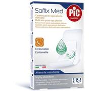 CEROTTO PIC SOFFIX MED IN TNT CON TAMPONE CENTRALE ASSORBENTE STERILE MONOUSO 15X8 CM ANTIBATTERICO 5 PEZZI