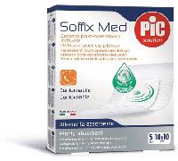 PIC Cerotto Soffix Med in TNT tampone assorbente centrale monouso sterile 10x10cm antibatterico 5 pz