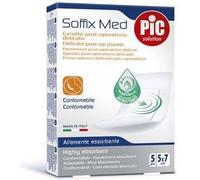 CEROTTO PIC SOFFIX MED IN TNT CON TAMPONE CENTRALE ASSORBENTE STERILE MONOUSO 5X7 CM ANTIBATTERICO 5 PEZZI