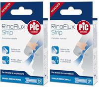 Pic Solution RinoFlux Strip Cerotti Nasali Respira bene, facilitano la respirazione, Donano immediato sollievo dai disturbi della Congestione Nasale, Confezione da 20 Pezzi, Dimensioni Standard