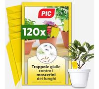 PIC Trappola Moscerini - 120x Trappola per Moscerini in Casa, acchiappa cimici efficace contro i moscerini piante, Carta Moschicida Gialla a Doppia Faccia contro Sciaridi - Funziona fino a 6 mesi