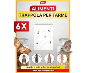 PIC Trappola per tarme Alimentari - 6 trappole per tarme Alimentari, Trappola per tarme con feromone per Un Effetto Ideale, trappole adesive efficaci per rilevare Le infestazioni di tarme Alimentari