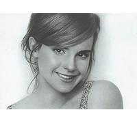 Pic2PerfectArt Emma Watson Limited Edition - Stampa artistica monocromatica fatta a mano, per decorazione da parete, formato A3 (42 x 29,7 cm), decorazione per la casa, senza cornice, per il soggiorno