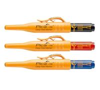 Pica L150 di Pica Ink Set di Lyra profondo foro marcatore permanente 3 Matite, colori nero, blu, rosso, 3 pezzi