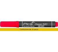 Pica Pennarello Pica Classic Punta Tonda Rosso Pezzi 10 520/40