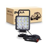 PICAA 1 pezzi 48W 4 Pollici Faro da lavoro a LED da con magnete base magnetica accendisigari Alluvione portatili a LED rotondi da per Auto Barca FUORI STRADA 4X4 SUV ATV UTV Camion 12V 24V