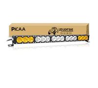 PICAA 28 pollici Barra Led Fuoristrada, 69cm 225W Fari Led Trattore, 12V 24V Faretti Fendinebbia,Doppio Colore Bianco Ambra Faro da Lavoro Luci Led per 4x4 Auto Offroad Camion SUV ATV