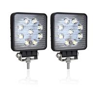 PICAA 2Pcs Faro da Lavoro Led, Quadrato 4 Pollici 27W Inondazione Luci di Lavoro a Led, Fari Led Fuoristrada Per Auto Camion SUV ATV 4x4 Offroad Trattore Barca 12V 24V