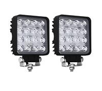 PICAA 2Pcs Faro da Lavoro Led, Quadrato 4 Pollici 48W Spot Luci di Lavoro a Led, Fari Led Fuoristrada Per Auto Camion SUV ATV 4x4 Offroad Trattore Barca 12V 24V