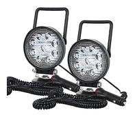 PICAA 2x 4 Pollici Faro da Ricerca Led, 27W Faretti led Luce da Lavoro con Base Magnetica, Fari Led per Auto Fuoristrada Camion SUV 4x4 Trattore Barca 12V 24V