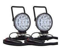 PICAA 2x 4 Pollici Faro da Ricerca Led, 42W Luce da Lavoro con Base Magnetica, Luce di Inondazione Fari Led per Auto Fuoristrada Camion SUV 4x4 Trattore Barca 12V 24V