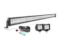 PICAA 52 Pollici 300W Barra Led Fuoristrada, Led Bar Offroad con 2x 4" 18W Faro da Lavoro Led e 12V Cablaggio Kit, 6000K Barra Luminosa a Led per Auto Camion 4X4 SUV ATV Trattore