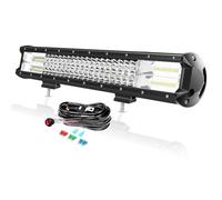 PICAA 52cm 20 Pollici 288W Barra Led Fuoristrada con Cablaggio Kit, Tripla File Luci di Lavoro Led 12V 24V Fari Led per Auto Camion 4x4 Trattore SUV ATV UTV Impermeabile