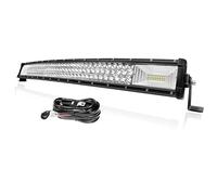 PICAA Curva 32 Pollici 405W Barra LED Fuoristrada con 12V Cablaggio Kit, Tripla Rows Bianca 6000K Barra Luce Led, Fari Led Impermeabile per Auto Camion 4x4 Trattore SUV ATV