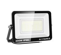 PICAA Faretto LED da Esterno, 200W Faro da Lavoro a LED 6500K, luce di sicurezza LED,Proiettore Super Luminoso, Proiettore da Costruzione per Campeggio, Riparazione Auto, Escursionismo e Pesca