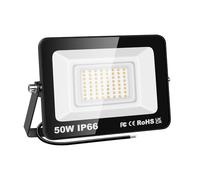 PICAA Faretto LED da Esterno, 50W Faro da Lavoro a LED Bianca Caldo, luce di sicurezza LED,Proiettore Super Luminoso, Proiettore da Costruzione per Campeggio, Riparazione Auto, Escursionismo e Pesca