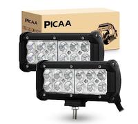 PICAA Faro da Lavoro LED, 2X 7 Pollici 36W, Luce Flood per Fuoristrada, Moto, 4WD, SUV, ATV, UTV, Camion 12V 24V