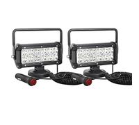 PICAA Faro da Lavoro Led 7 Pollici 36W Con Base Magnetica, 12v 24v per Auto Off Road 4x4 Trattore SUV ATV Camion, Spot Fascio Bianca 6000K Barra Fuoristrada