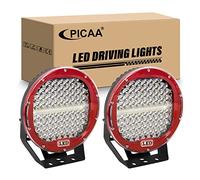 PICAA Faro da Lavoro Led Fuoristrada, Rosso 2pcs 9 pollici 294W Rotondo 12v 24v Fari Led Guida Fendinebbia per Auto Off road 4x4 Trattore SUV ATV Camion, bianca 6000K