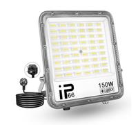 PICAA Lampada da esterno a LED da 150W, luce da lavoro LED 15000LM 6500K, Luce di sicurezza a LED impermeabile IP65 con spina per porta d'ingresso, magazzino, parcheggio, cortile, strade (1pz)