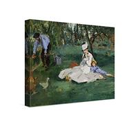 PICANOVA - Édouard Manet - The Monet Family 40x30cm - Quadro Su Tela - Stampa Incorniciata Con Spessore Di 2cm Altre Dimensioni Disponibili Decorazione Moderna - Arte Classica
