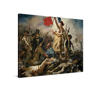 PICANOVA - Eugène Delacroix - Liberty Leading the People 100x75cm - Quadro Su Tela - Stampa Incorniciata Con Spessore Di 2cm Altre Dimensioni Disponibili Decorazione Moderna - Arte Classica