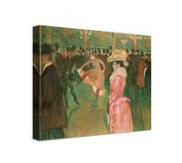 PICANOVA - Henri de Toulouse-Lautrec - Moulin Rouge 40x30cm - Quadro Su Tela - Stampa Incorniciata Con Spessore Di 2cm Altre Dimensioni Disponibili Decorazione Moderna - Arte Classica