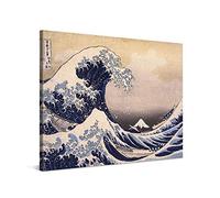 PICANOVA - Katsushika Hokusai - The Great Wave off Kanagawa 100x75cm - Quadro Su Tela - Stampa Incorniciata Con Spessore Di 2cm Altre Dimensioni Disponibili Decorazione Moderna - Arte Classica