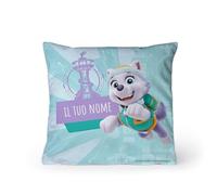 PICANOVA - PAW Patrol Cuscino con Nome 30x30 cm Everest - Cuscino Personalizzato per Bambini - Cuscino Decorativo con Imbottitura e Federa - Cuscino per Bambini con Cane Cartone Animato
