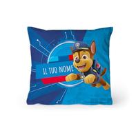 PICANOVA - PAW Patrol Cuscino con Nome 40x40 cm Chase - Cuscino Personalizzato per Bambini - Cuscino Decorativo con Imbottitura e Federa - Cuscino per Bambini con Cane Cartone Animato