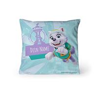 PICANOVA - PAW Patrol Cuscino con Nome 40x40 cm Everest - Cuscino Personalizzato per Bambini - Cuscino Decorativo con Imbottitura e Federa - Cuscino per Bambini con Cane Cartone Animato