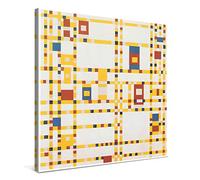 PICANOVA - Piet Mondrian - Broadway Boogie Woogie 80x80cm - Quadro Su Tela - Stampa Incorniciata Con Spessore Di 2cm Altre Dimensioni Disponibili Decorazione Moderna - Arte Classica