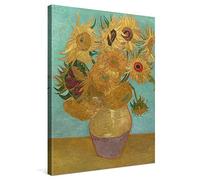 PICANOVA - Vincent Van Gogh Girasoli Sunflowers 30x40cm - Quadro su Tela - Stampa Incorniciata con Spessore di 2cm Altre Dimensioni Disponibili Decorazione Moderna