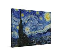 PICANOVA - Vincent Van Gogh Starry Night 40x30cm - Quadro Su Tela - Stampa Incorniciata Con Spessore Di 2cm Altre Dimensioni Disponibili Decorazione Moderna
