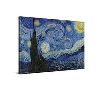 PICANOVA - Vincent Van Gogh Starry Night 60x40cm - Quadro Su Tela - Stampa Incorniciata Con Spessore Di 2cm Altre Dimensioni Disponibili Decorazione Moderna