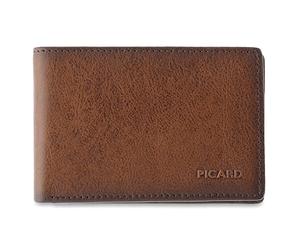 Picard Hans1 11524A6455 - Portafoglio da uomo in pelle bovina con protezione RFID, colore: Marrone tabacco, tabacco, 10,50x7x2, Portafoglio