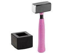 PICARD Martello con inserto in gomma RS Pink Edition, certificato DIN 6475 | Martello con testa da 1250 g, martello da intonaco con manico a 1 componente e manico tubolare in acciaio C45