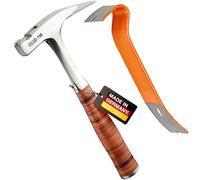 PICARD Martello da carpentiere, superficie scanalata , n. 790 + Pied-de-biche BlackGiant® + Adesivo | Martello da carpentiere professionale 800 g | Magnete porta chiodi | Martello