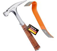 PICARD Martello da carpentiere, superficie scanalata, n. 790 ½ + Pied-de-biche BlackGiant® + Adesivo | Martello da carpentiere professionale 800 g | Magnete porta chiodi | Martello