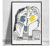 Picasso Il Bacio 1979 Riproduzione di Opere d'Arte Quadro su Tela Stampa Poster Immagine di Arte della Parete per Soggiorno Decorazione della Parete 70x100 cm Senza Cornice