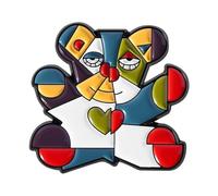 Picasso Inspire - Spilla a forma di fiore, accessorio artistico unico, realizzata in lega, per uso quotidiano o eventi in galleria, spilla floreale astratta con animali, Misura unica, come descritto